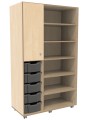 Flex-kast 3B hoog B104xD50xH180cm deur links Berken Tangara Groothandel voor kinderrdagverblijf inrichting